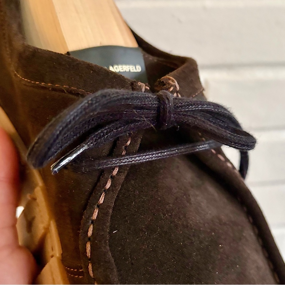 KARL LAGERFELD PARIS 
Brown Suede Wallaby Chukka Boots, Men’s 10.5 EUC - Picture 4 of 13